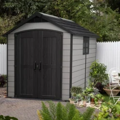 Keter Premier 7.5 X 9 Grey Outdoor Apex Garden Storage Shed