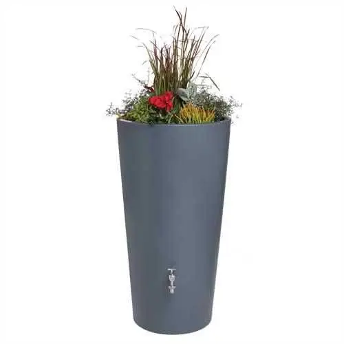 150L RainBowl Flower Water Butt With Planter In Blue Grey Granite 4 150L RainBowl Flower Water Butt With Planter In Blue Grey Granite - Image 2