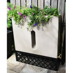 280L Slimline Water Butt Planter - Antique Stone -PlantMates Shop 2 6 jpg