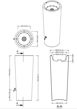 350L Opulent Colour 2 In 1 Water Tank With Planter - Coco White -PlantMates Shop 3 4581 2 3 and 4 color 2 in 1 2 png