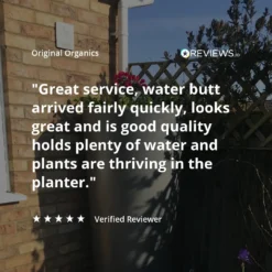 380L Garden Planter Water Butt Millstone Grit With Tap Kit & Diverter -PlantMates Shop 380l garden planter water butt millstone grit with tap kit diverter jpg