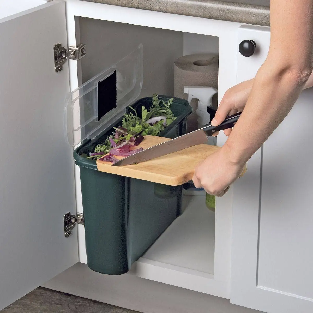 10L Slimline Kitchen Food Caddy (Green) 3 10L Slimline Kitchen Food Caddy (Green)