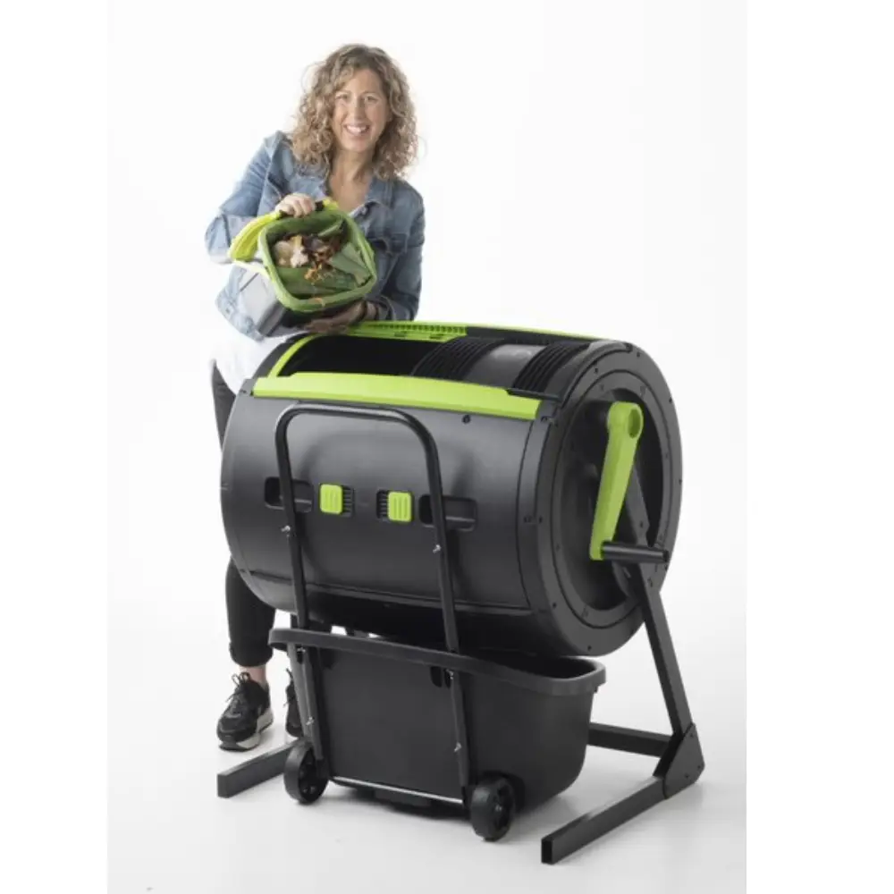 Maze 245 Litre Compost Tumbler + 55 Litre Composting Cart Set 3 Maze 245 Litre Compost Tumbler + 55 Litre Composting Cart Set