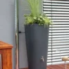 150L RainBowl Flower Water Butts With Planter In Slate Grey
