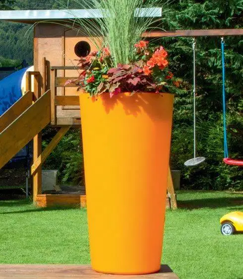 150L RainBowl Flower Water Butts With Planter In Mango Orange 3 150L RainBowl Flower Water Butts With Planter In Mango Orange