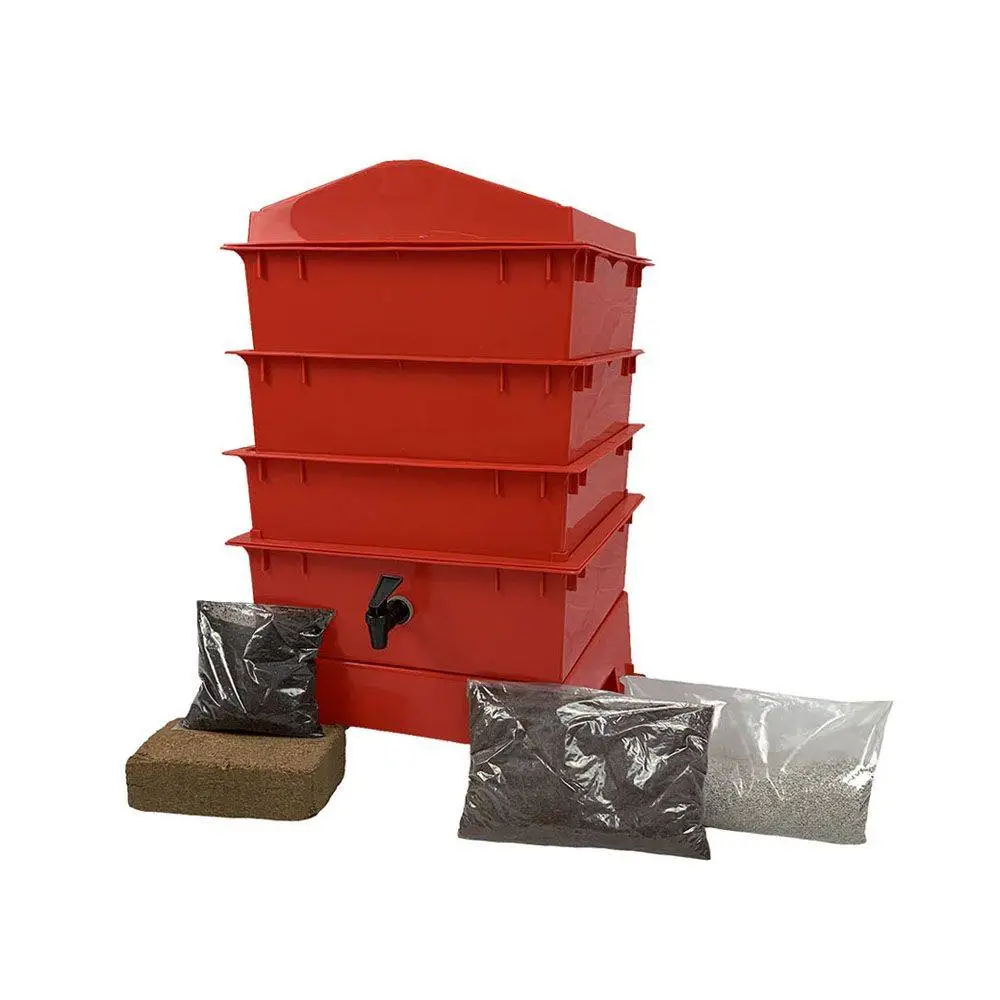 3 Tray Standard Tiger Rainbow Wormery Electric Red 3 3 Tray Standard Tiger Rainbow Wormery Electric Red