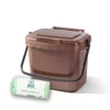 5ltr Brown Kitchen Caddy + 26 Pack Of Liners 1 5ltr Brown Kitchen Caddy + 26 Pack Of Liners -PlantMates Shop 5ltr kitchen caddy bags brown jpg