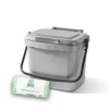 5ltr Silver Grey Kitchen Caddy + 26 Pack Of Liners 1 5ltr Silver Grey Kitchen Caddy + 26 Pack Of Liners -PlantMates Shop 5ltr kitchen caddy bags silver jpg