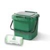 7ltr Green Kitchen Caddy + 26 Pack Of Liners -PlantMates Shop 7lt caddy bundle jpg