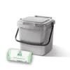 7ltr Silver Grey Kitchen Caddy + 26 Pack Of Liners -PlantMates Shop 7ltr kitchen caddy bags silver jpg