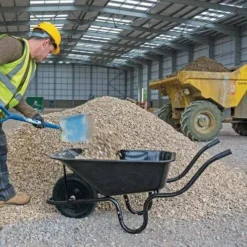 Draper 85L Metal Tray Contractors Wheelbarrow -PlantMates Shop 82755 bwbiu2 jpg