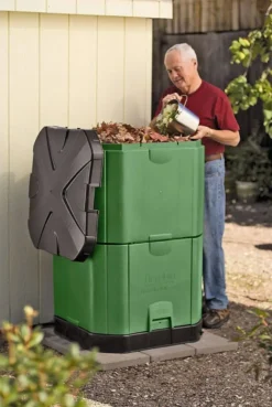 400 Litre Aerobin Hot Composter - Brunswick Green With Leachate Hose Extension Kit -PlantMates Shop aero 400 4 jpg