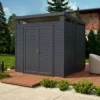 8 X 8 Pent Security Shed Painted In Anthracite -PlantMates Shop bcsec88pa 8x8securitypentgrey 01 jpg