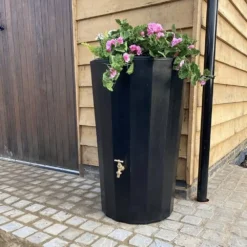 165L Midi Metropolitan Water Butt Planter - Black