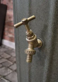 200 Litre Cosmo Water Butt Planter - Green Marble -PlantMates Shop cosmogm tap jpg