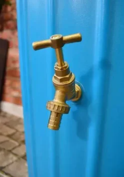 200 Litre Cosmo Water Butt Planter - Sky Blue -PlantMates Shop cosmosky tap jpg