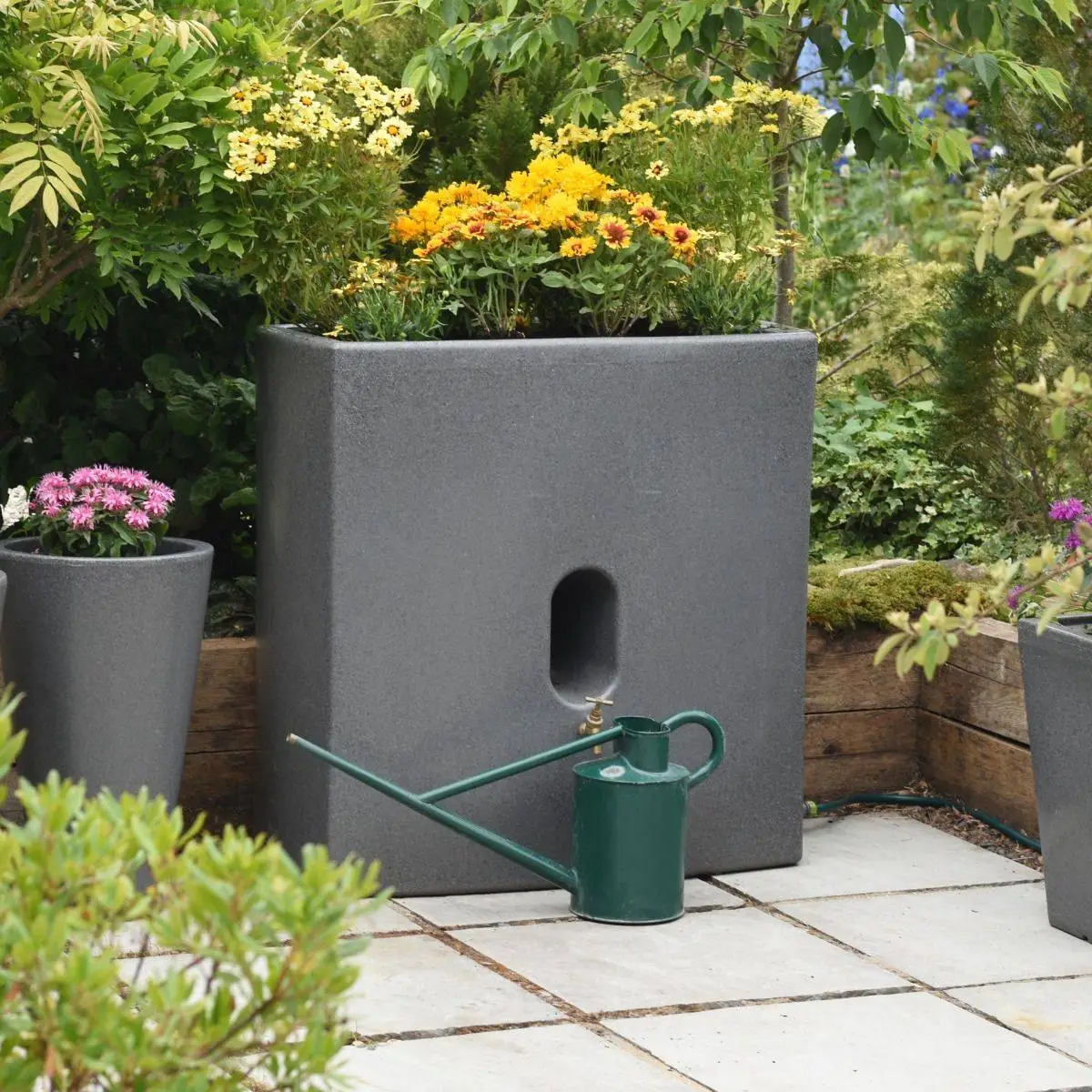 375 Litre Oasis Water Butt Planter - Millstone 3 375 Litre Oasis Water Butt Planter - Millstone