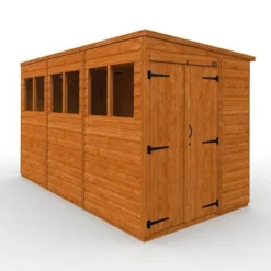 Double Door Pent Shed With Windows -PlantMates Shop flex pent dd 12ft length x 6ft width 1 jpg