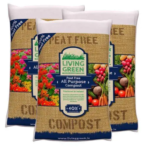Pack Of 3 Living Green 40L Organic Peat Free Compost 3 Pack Of 3 Living Green 40L Organic Peat Free Compost