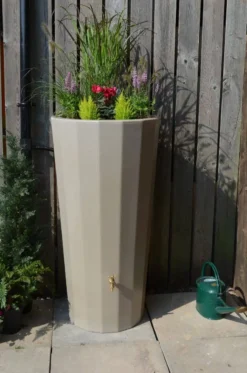255L Metropolitan Water Butt With Planter In Antique Stone