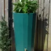 255L Metropolitan Water Butt With Planter In Dark Green -PlantMates Shop metro darkgreen jpg