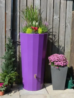255L Metropolitan Water Butt With Planter In Purple