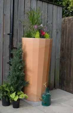 255L Metropolitan Water Butt With Planter In Wash Terracotta