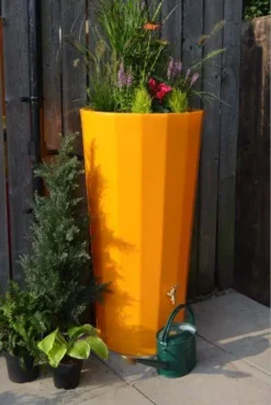 255L Metropolitan Water Butt With Planter In Zesty Orange