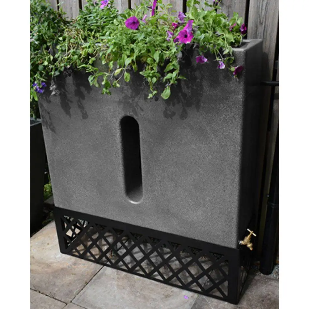 280L Slimline Water Butt Planter - Millstone Grit 3 280L Slimline Water Butt Planter - Millstone Grit