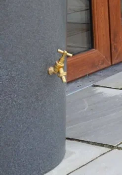 380L Garden Planter Water Butt Millstone Grit With Tap Kit & Diverter -PlantMates Shop millstone grit 2 jpg