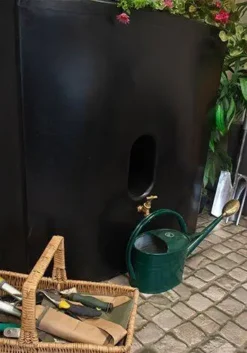 375 Litre Oasis Water Butt Planter - Black -PlantMates Shop oasis blk water butt 02 jpg