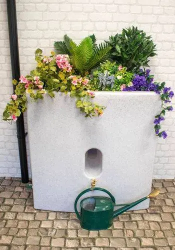 375 Litre Oasis Water Butt Planter - White 3 375 Litre Oasis Water Butt Planter - White