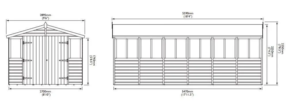 Rowlinson 9 X 18 Tongue And Groove Apex Workshop Shed 5 Rowlinson 9 X 18 Tongue And Groove Apex Workshop Shed - Image 3