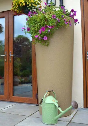380L Garden Planter Water Butt Sandstone With Tap Kit & Diverter 4 380L Garden Planter Water Butt Sandstone With Tap Kit & Diverter - Image 2