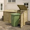 Natural Treated Timber Triple Bin Store 2 Natural Treated Timber Triple Bin Store -PlantMates Shop triple bin store original organics 1 jpg