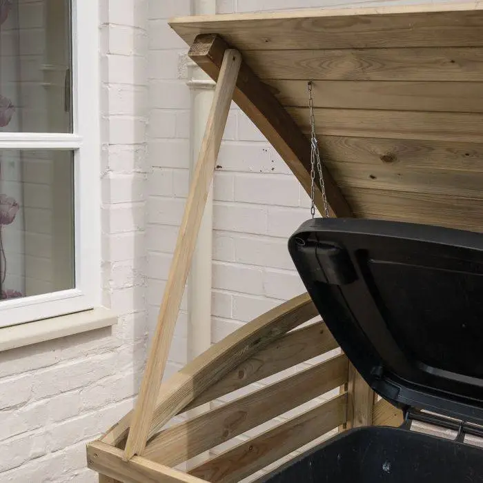 Natural Treated Timber Triple Bin Store 5 Natural Treated Timber Triple Bin Store - Image 3