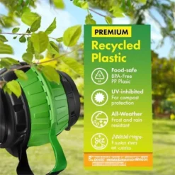 Tumbling Barrel Rolling Composter 50L -PlantMates Shop tumbling composter rolling barrel outdoor composting portable jpg