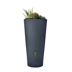 VASO 2 In1 Water Tank 220 Litres In Grey 7 VASO 2 In1 Water Tank 220 Litres In Grey -PlantMates Shop vaso water butt with planter cup20 jpg